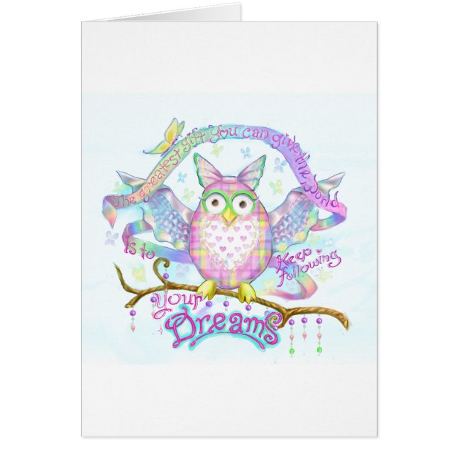 Följ dina drömmar hälsningskort (Framsidan)