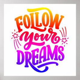 Följ dina drömmar i Dream Vision Board-reginbow Poster