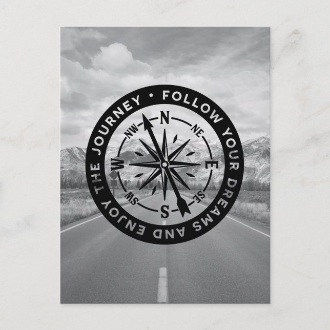 Följ dina drömmar och njut av resan vykort (Framsida)