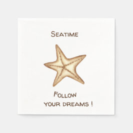 Följ dina drömmar om vattenfärgen Seatime Starfish Pappersservett