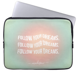 Följ dina drömmar Pastel Gradient Motivering Laptop Fodral
