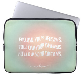 Följ dina drömmar Pastel Gradient Motivering Laptop Fodral