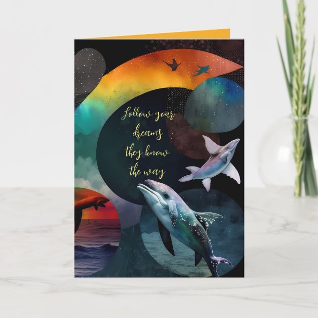 Följ dina drömmar Studenten Hälsning Kort (Framsida)