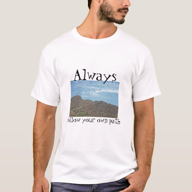 Följ ditt eget foto av Väg Arizona Moutain Trail T Shirt (Framsida)