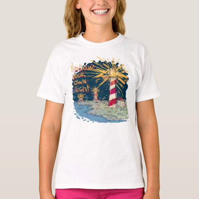 Följ ditt eget ljus t shirt (Framsida)