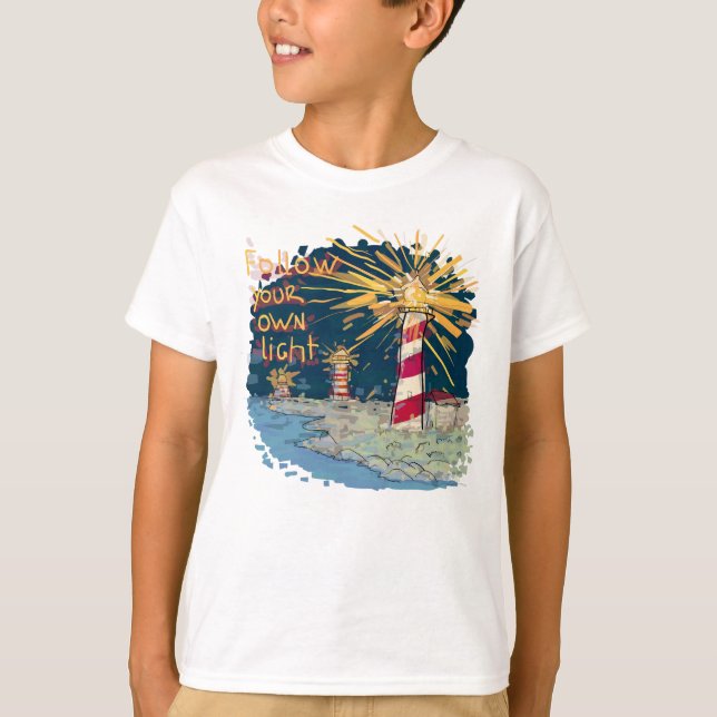 Följ ditt eget ljus t shirt (Framsida)