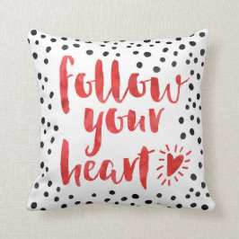 Följ ditt hjärtacitationstecken kudde