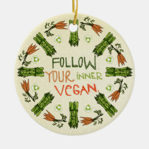 Följ ditt inre Vegan-namn Julgransprydnad Keramik