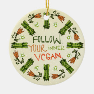 Följ ditt inre Vegan-namn Julgransprydnad Keramik