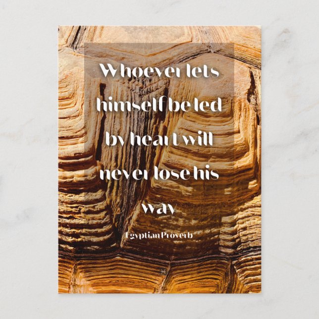 Följ ditt inspirationsinriktade egyptiska ordspråk vykort (Framsida)