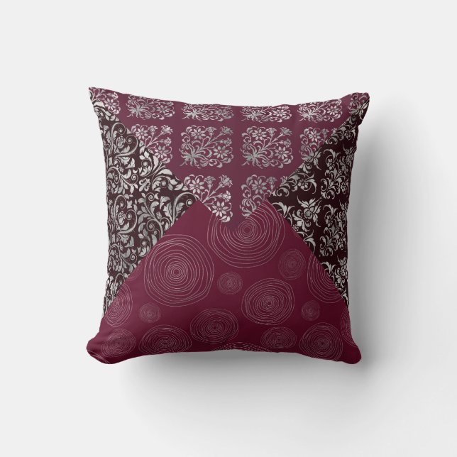 Följ Dreams Burgundy Circles Pillow Kudde (Framsida)