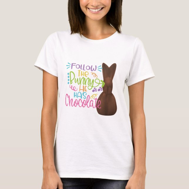 Följ efter Bunny Påsk T-Shirt (Framsida)