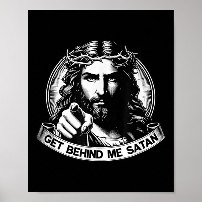 Följ Efter Mig Satan Gud Spara Amerika Jesus Meme  Poster (Framsidan)