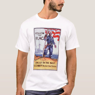 Följ flagga - Enlist marinen (US02290A) Tee Shirt