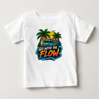 Följ Flödet – Avslappnad Positiv Energi Typografi T Shirt