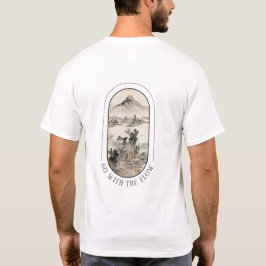 "Följ Flödet" Japanskt-Inspirerad T-Shirt med Scen