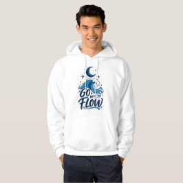 Följ Flödet Ocean Våg Måne Inspirerande Coa Hoodie