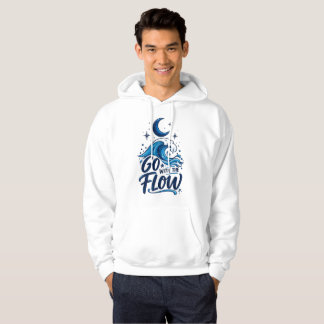 Följ Flödet Ocean Våg Måne Inspirerande Coa Hoodie