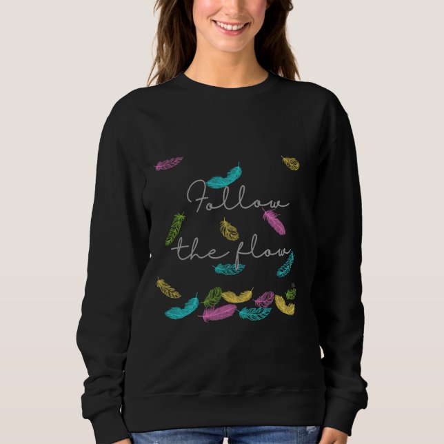 Följ Flow Bird Feathers Angelic Angel Beats T Shirt (Framsida)