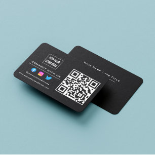 Följ genomsökningen för att ansluta med svart QR-k Visitkort