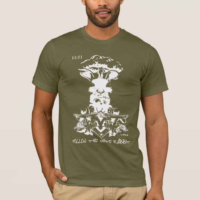 FÖLJ GRAFITTI FÖR DMT FÖR VITKANIN11:11 TEE (Framsida)