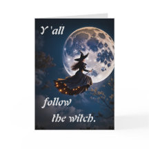 Följ Häxans Halloween-invitationskort