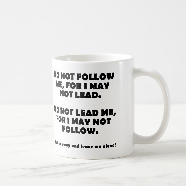 Följ Inte Eller Led Tratt Mugg Resemugg (Höger)