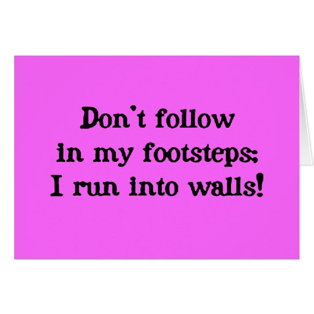 Följ inte hälsningskort (Framsidan Horizontal)