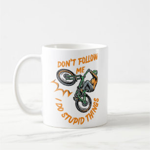 Följ inte mig rolig mountainbike kaffemugg