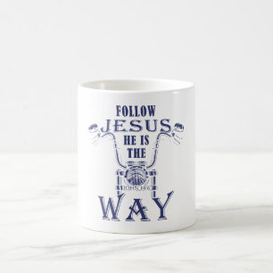 Följ Jesus Han är den kristna motorcykeln Kaffemugg
