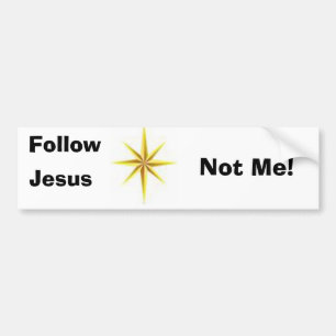 Följ Jesus, mig inte bildekalet Bildekal