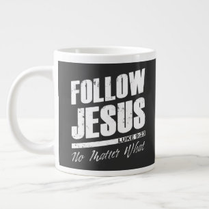 Följ Jesus No Matter What Manar's Christian Faith Jumbo Mugg