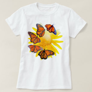 Följ kommandot Light Watercolor Monarch Butterfly T Shirt