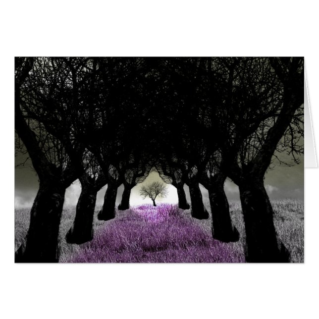 Följ Lila Grass Väg Hälsningskort (Framsidan Horizontal)