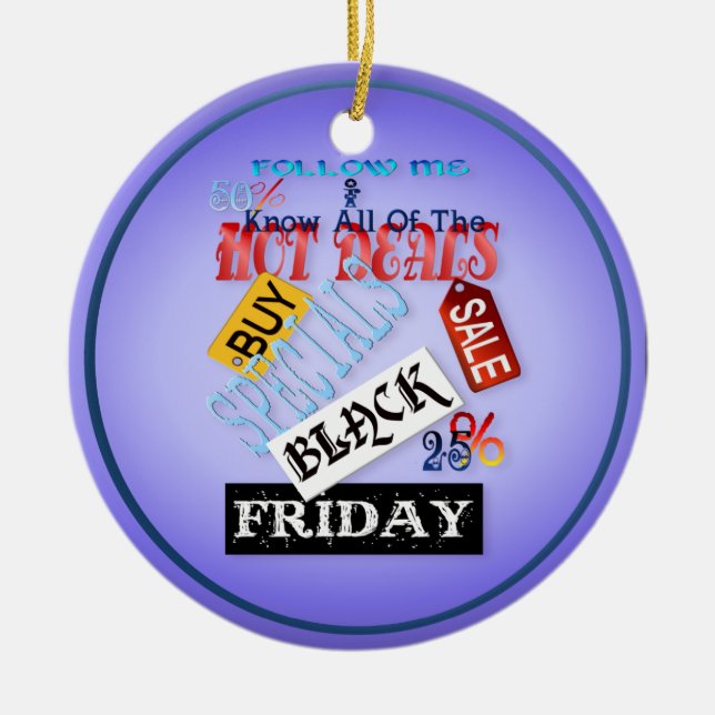 Följ Me-Svarten fredagskjortan Julgransprydnad Keramik (Framsidan)