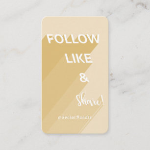 Följ med, liknande och  Golden Social Media Photo Visitkort