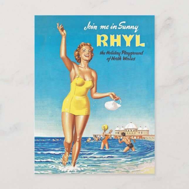 Följ Med Mig i Soliga Rhyl Vykort (Framsida)