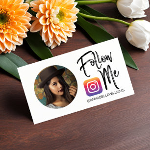 Följ med mig Instagram Photo Social Media Busines Visitkort