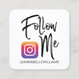 Följ med mig Instagram Photo Social Media Business Fyrkantigt Visitkort