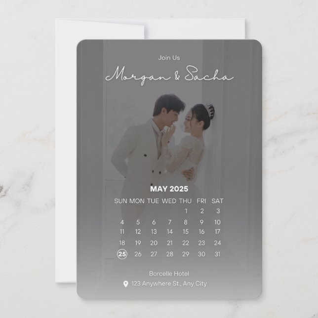 Följ med oss - Bröllopsinbjudan Inbjudningar (Framsida)