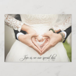 Följ med oss på vår speciella dag, bröllopsinbjuda inbjudningar