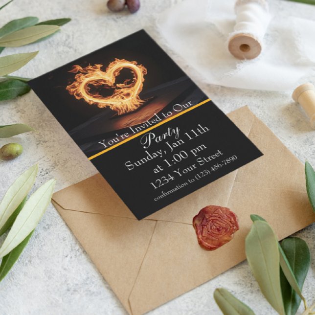 Följ med oss till en flammande eldpárty! inbjudningar (Skapare uppladdad)