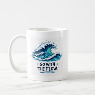 Följ Med Strömmen Ocean Våg Inspirerande design Kaffemugg
