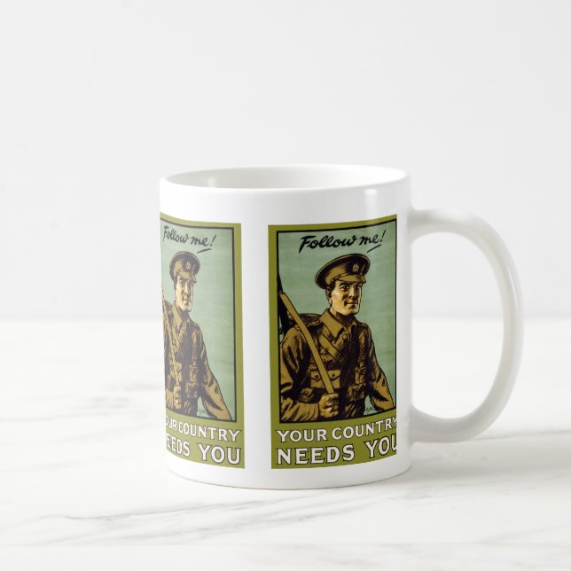Följ mig! ~ Din Land behöver dig Kaffemugg (Höger)