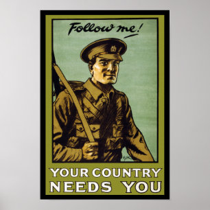 Följ mig! ~ ditt land behöver dig poster