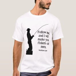 Följ mig fiskare från Manar Matthew 4 19 kristna T Shirt