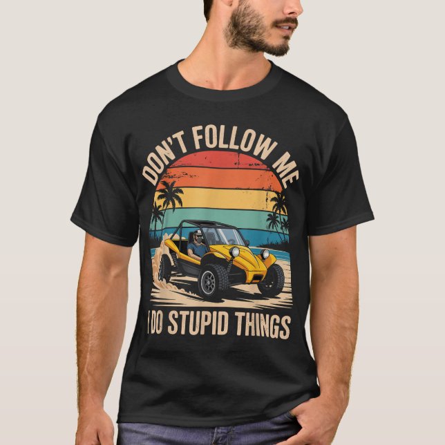 Följ mig inte med Tävlan på järnväg utanför bil Du T Shirt (Framsida)