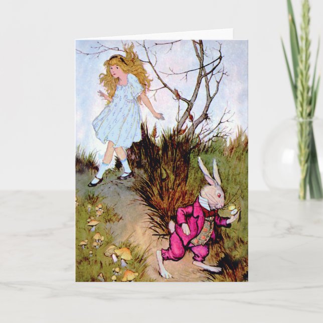 Följ mig - jag tar dig till Wonderland! Helgkort (Framsida)