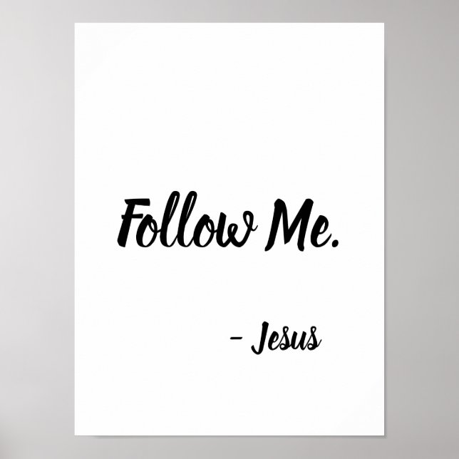 Följ mig Jesus Matthew 4:19 Poster (Framsidan)