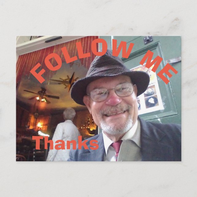 Följ Mig Kafé Postkort Vykort (Framsida)
